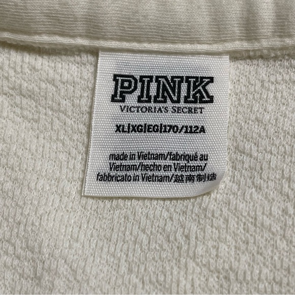 Victoria Secret Pink Fleece Shacket Long Sleeve Reverse Shirt Top XL Cream - Picture 8 of 13